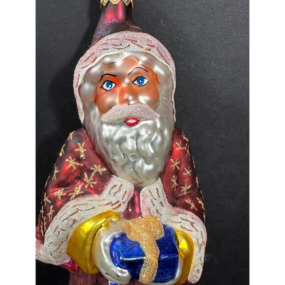 Christopher Radko Velvet Plum Nicholas Glass Santa Ornament 1998 with Box and Ta - Picture 4 of 15